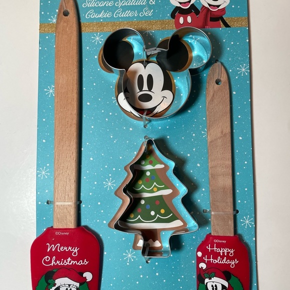 Disney Mickey & Minnie 3pc kitchen set, silicone spatula & cookie cutter set NEW - Picture 4 of 6